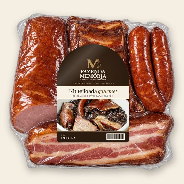 Kit feijoada gourmet Fazenda Memória na embalagem a vácuo