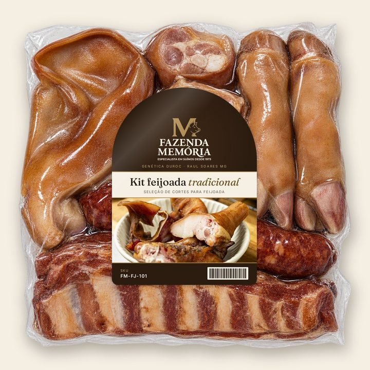 Kit feijoada tradicional Fazenda Memória na embalagem a vácuo