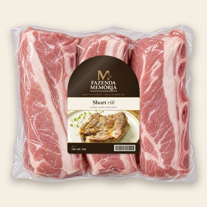 Short rib Fazenda Memória na embalagem a vácuo