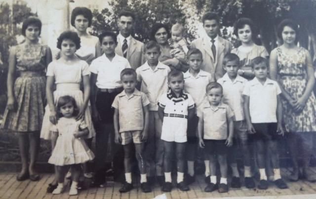 A família reunida.